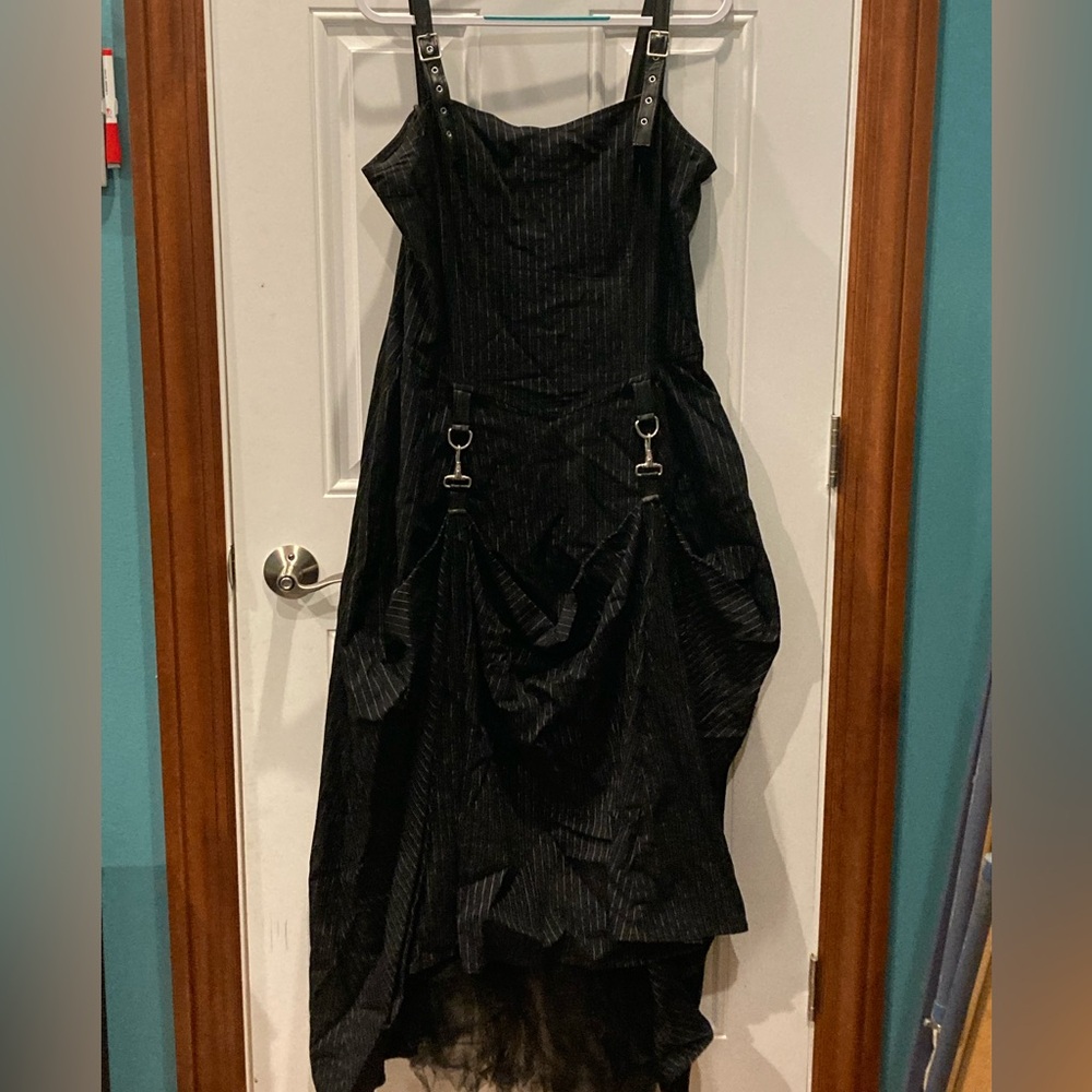 Rare Lip Service Goth Bondage Ballgown Dress